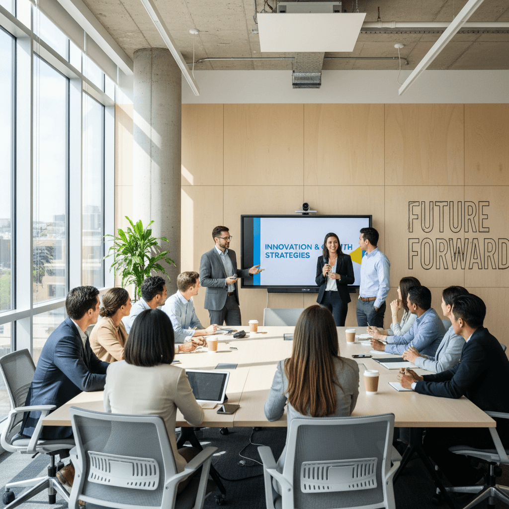 Equipa da Excel Tecnologia facilitando uma sessão de formação com participantes